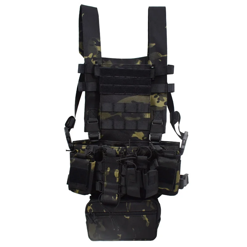 Crossfit Vest - Chaleco Multicam táctico de camuflaje negro